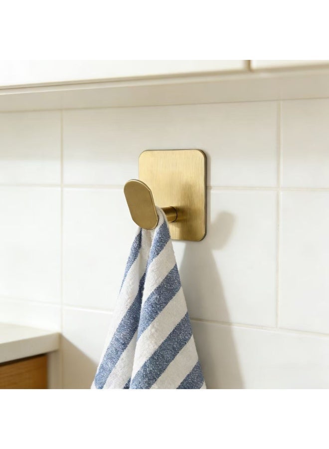 2 Pack Self Adhesive Wall Hooks Heavy Duty | 304 Stainless Steel | No Nails Traceless Hooks for Bathroom & Kitchen - Image 4